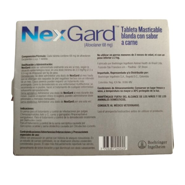 NexGard desparasitante para perro de 10 a 25 kg peso - Image 2